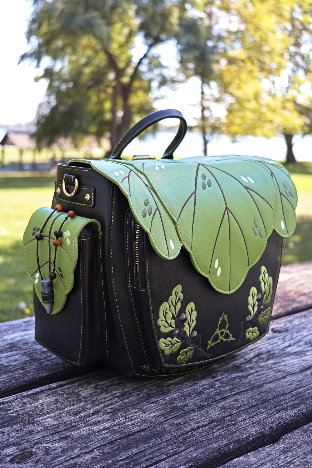 Druid Backpack | Leafy Fantasy Bag with Custom Zipper and Oak Lining, SHIPS Q2 2026