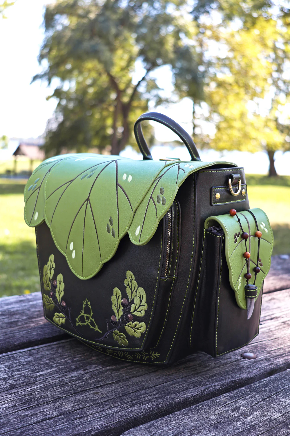 Druid Backpack | Leafy Fantasy Bag with Custom Zipper and Oak Lining, SHIPS Q2 2026 - Image 2