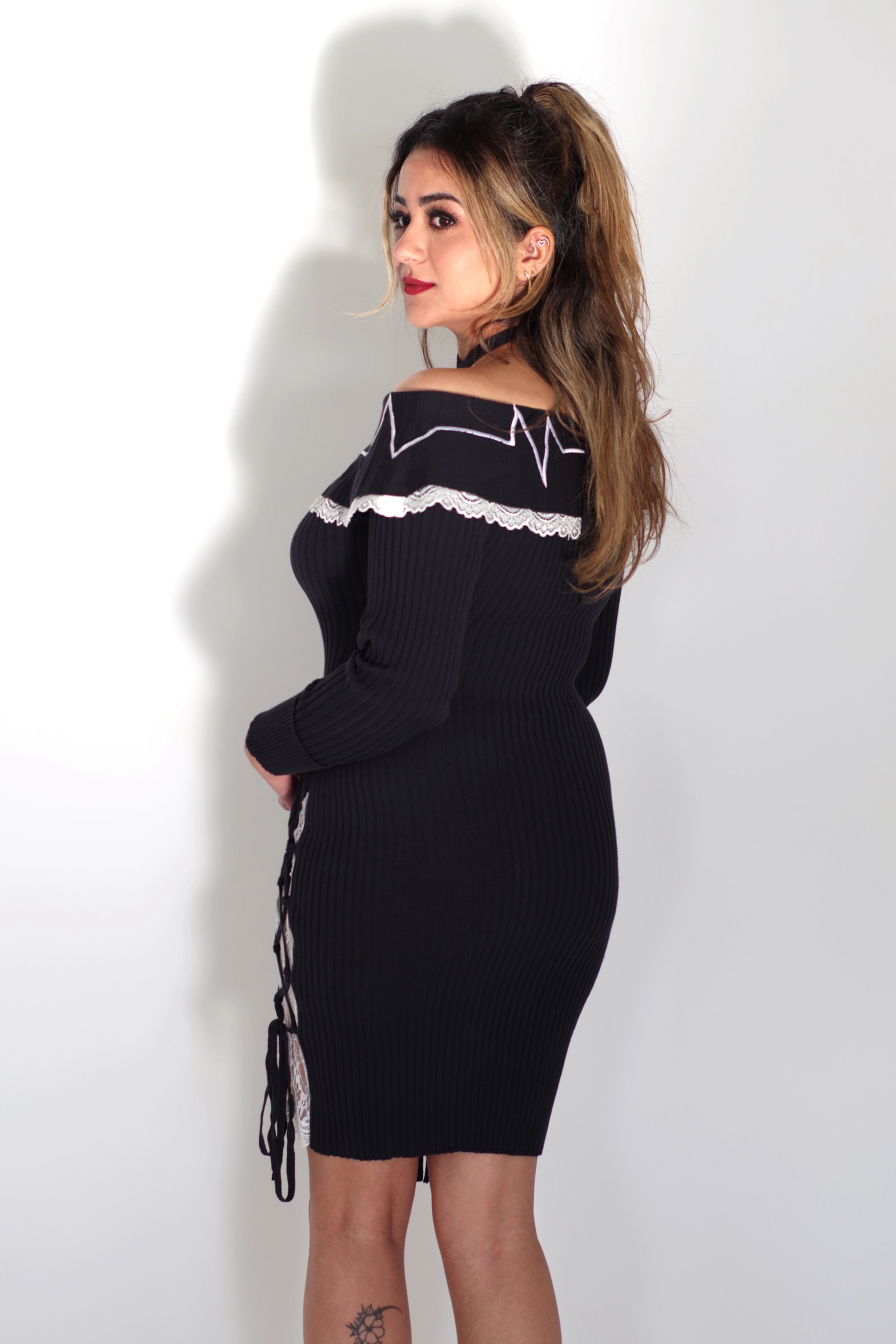 Heartbeat Bodycon Sweater Dress - Image 3
