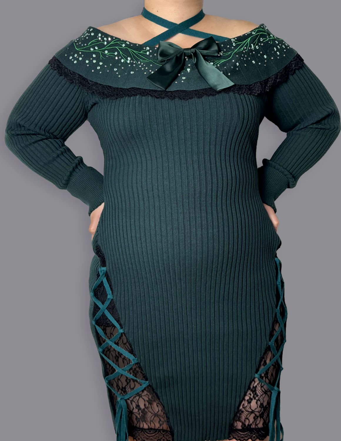 Underwater Witch Bodycon Sweater Dress - Image 5